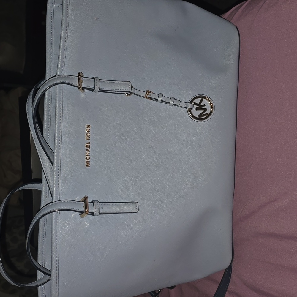 Michael Kors Slate Blue Leather Tote